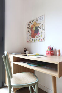 projet, rénovation, décoration, appartement, nogent sur marne, matériaux, peinture, mobilier, luminaires, tapis, sillyetbilly, lorena canals, vert baudet, naé, unikalo, maison du monde, meuble sur mesure, chambre, rose, blanc, vert, bois, arche, lecture, rangement, mon oeil dans la déco