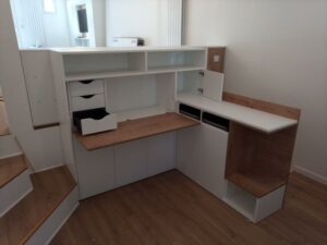 meuble sur mesure, bureau, rangement, création, mon oeil dans la déco, Virginie Durieux